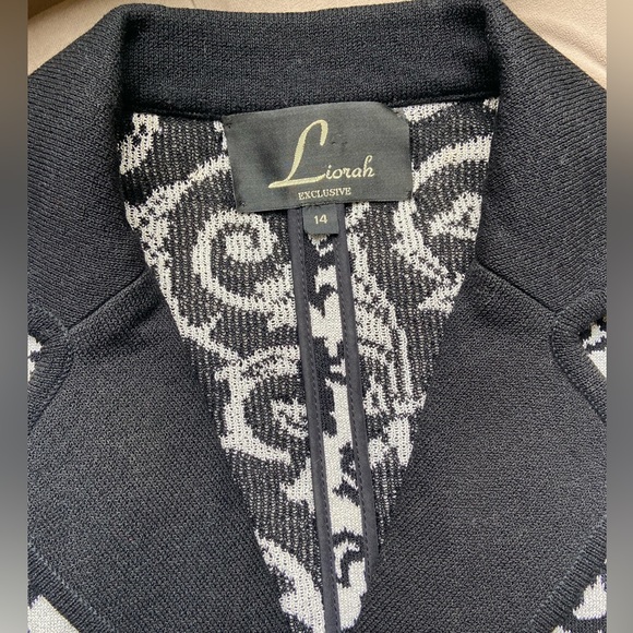 Liorah Exclusive Knits Silver Metallic Cardigan Jacket Wool Blend Size 14 - Picture 7 of 11